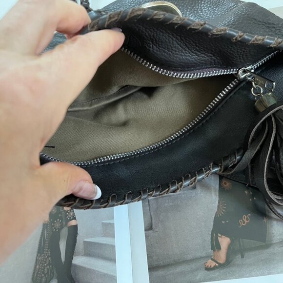 ARTISAN Pebbled Leather Brown Clutch with Petrified Wood Jasper Clasp is NWOT! - Picture 7 of 7